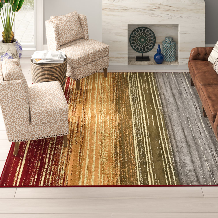 Orren Ellis Ivetta Abstract Beige/Red Area Rug & Reviews | Wayfair